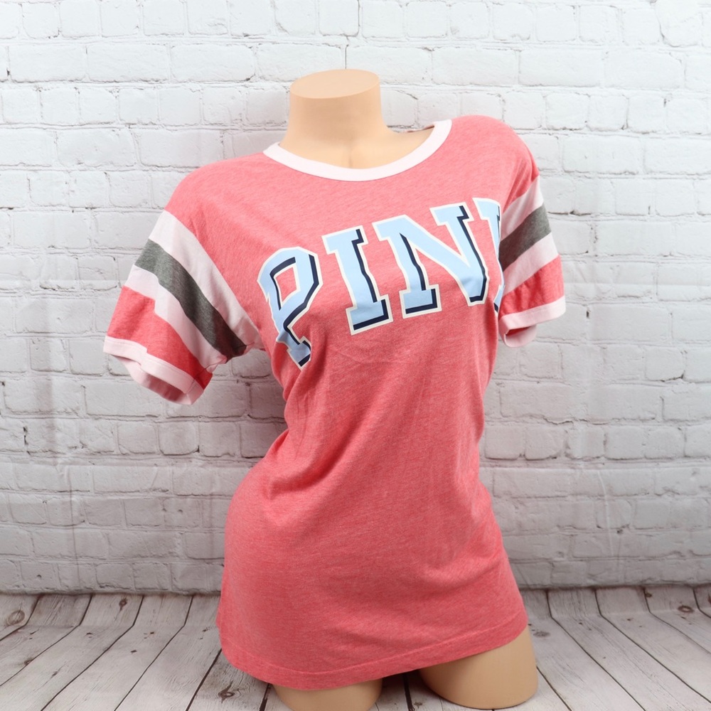 VS PINK Logo Print Short Sleeve Tee Shirt - Picture 2 of 7